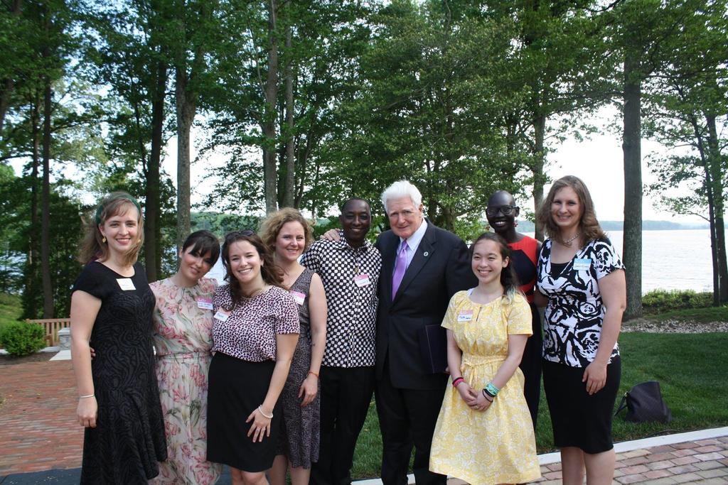 Jim Moran, former U.S. Representative for Virginia's 8th District joins S-CAR graduate students at a Board hosted event at Point of View.